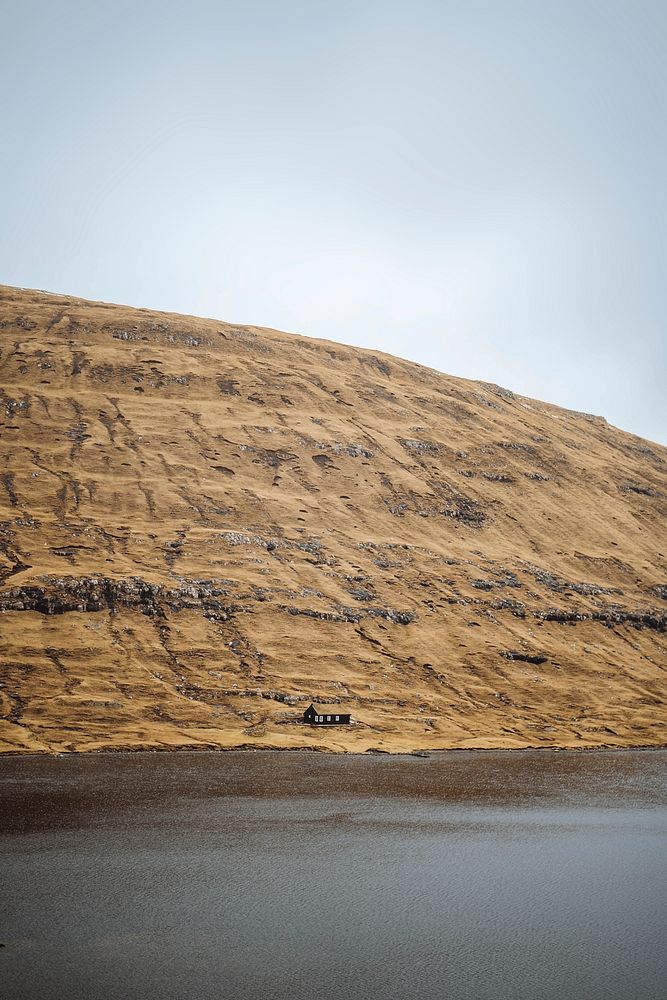 View of cliff in the Faroe Islands, part of the Kingdom of Denmark