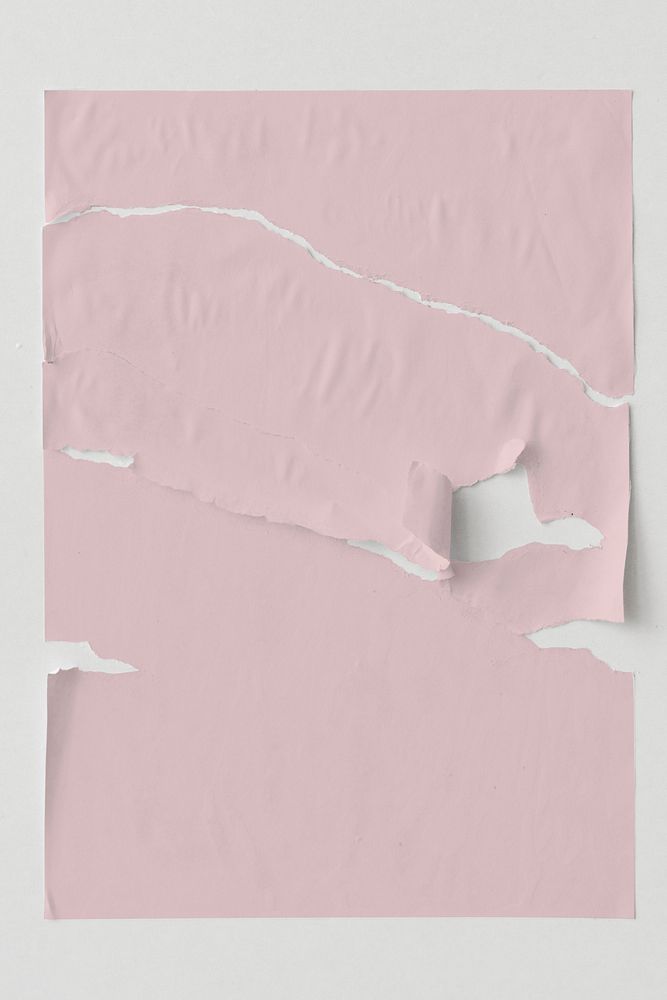 Pink torn paper mockup on the wall