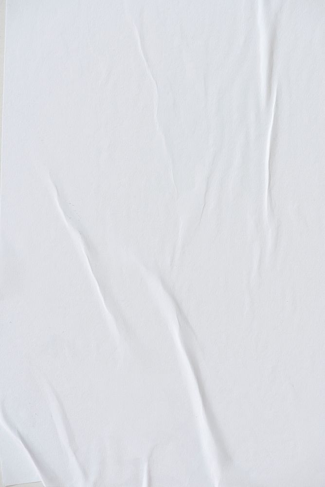 White crinkled paper texture background