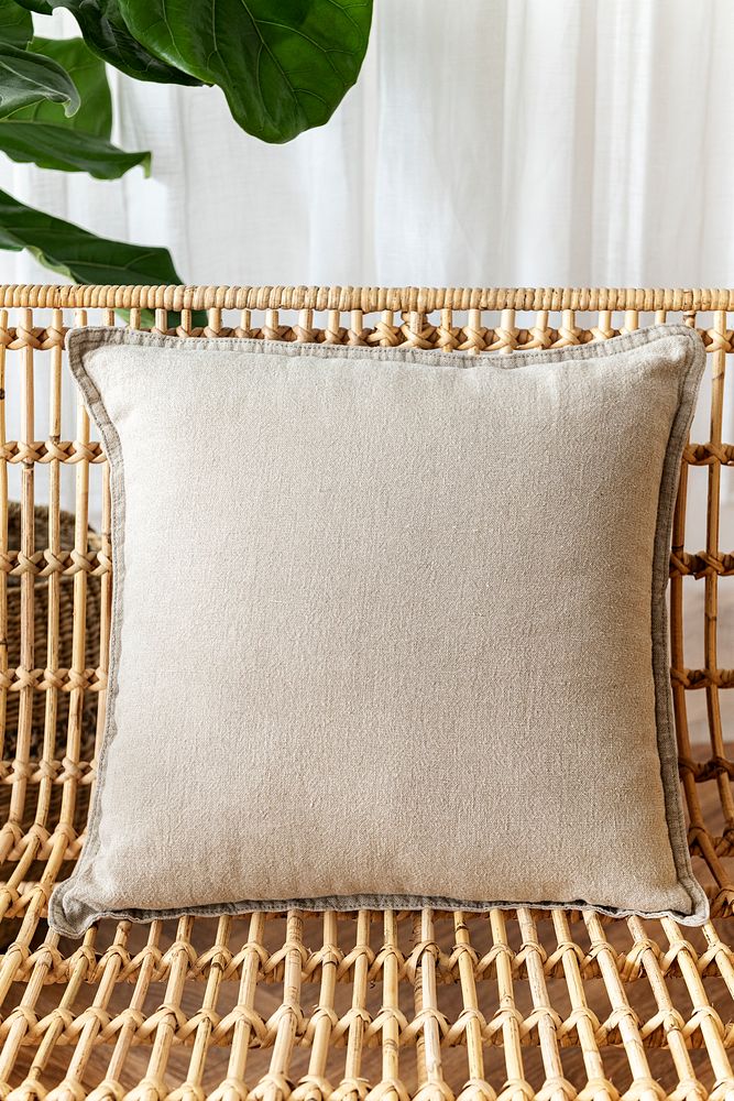 Beige cushion on a chair minimal interior design