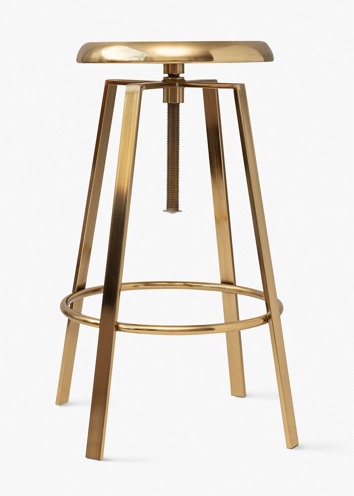 Brass bar stool psd mockup modern furniture design