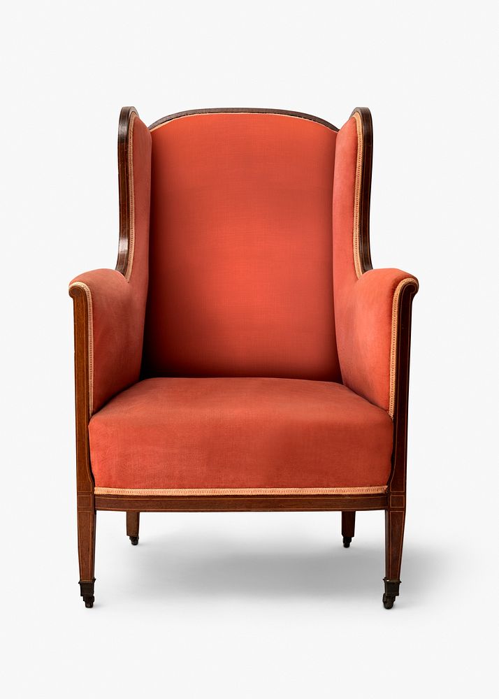 Antique armchair psd mockup in velvet fabric