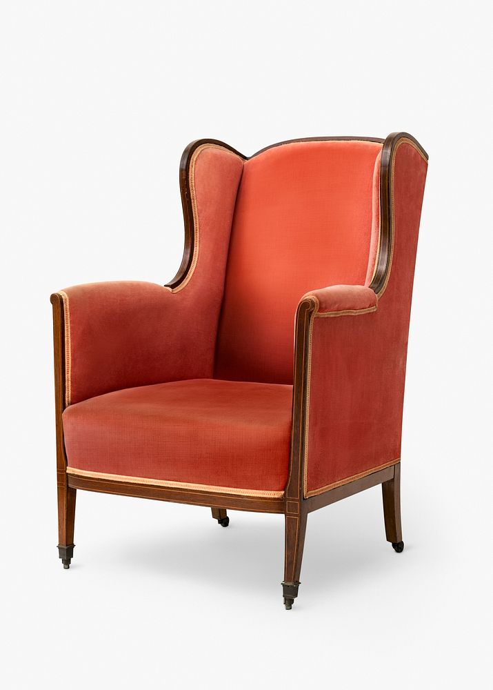 Antique armchair psd mockup in velvet fabric