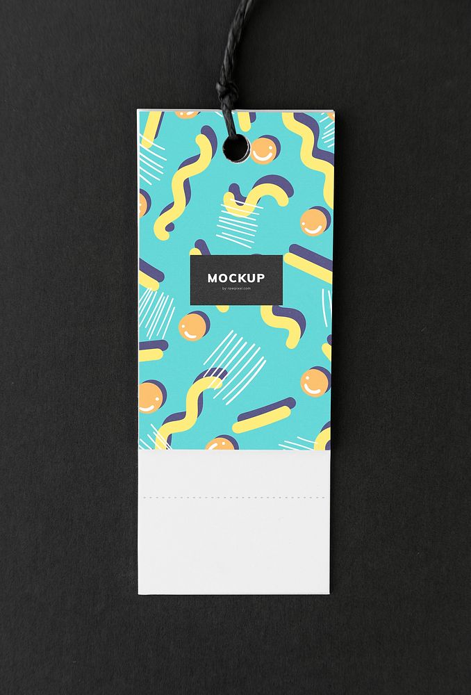 Colorful bookmark tag mockup design
