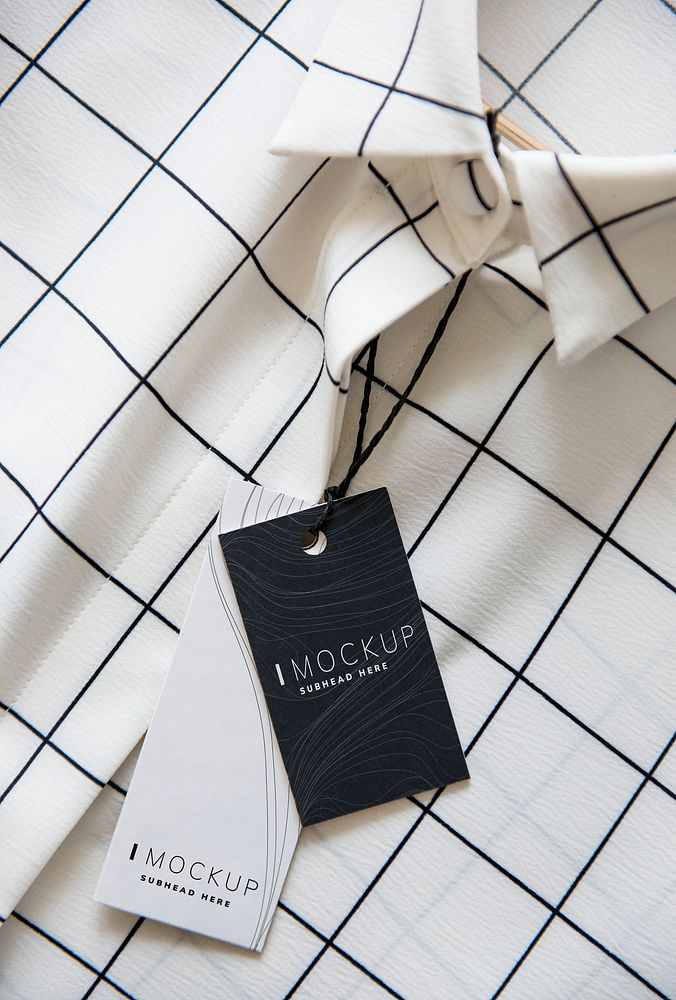 Shirt with a price tag design mockup