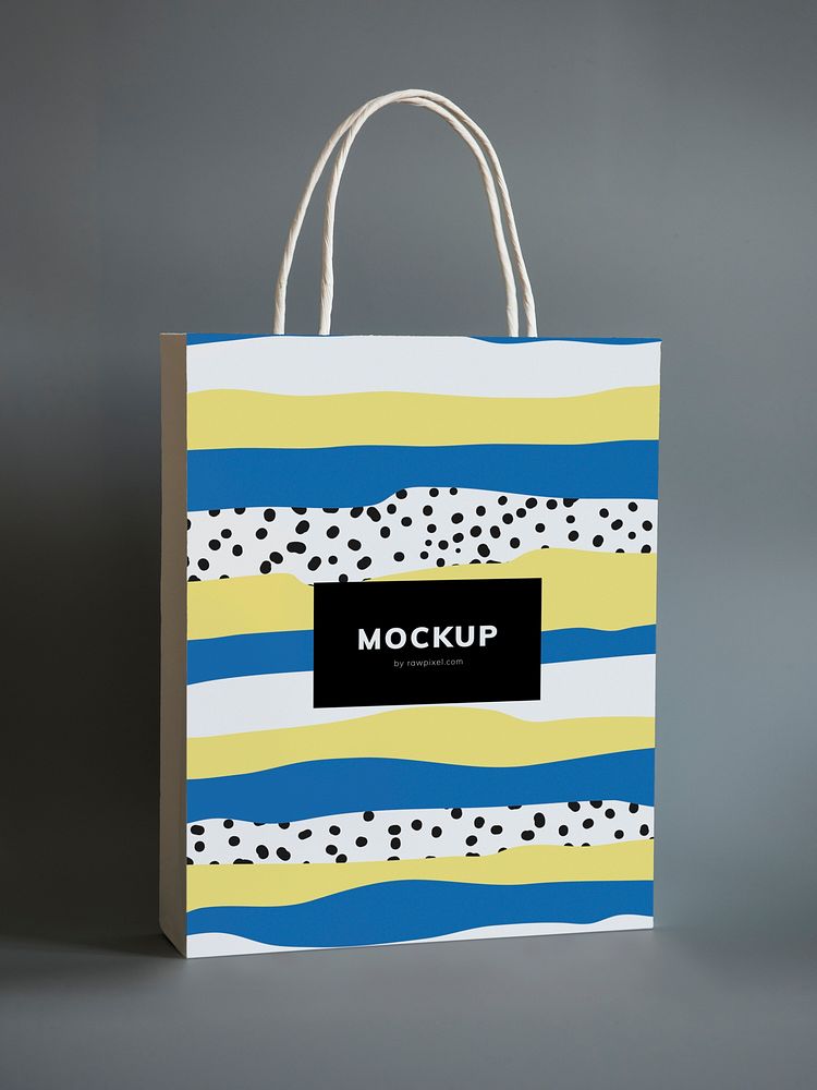 Colorful shopping paper bag mockup