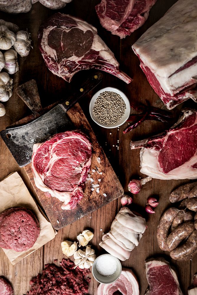 Cuts of beef food photography recipe idea