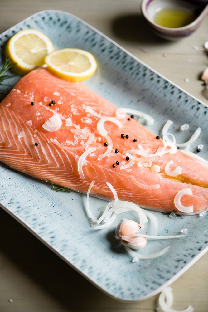 Salmon fillet food photography recipe idea
