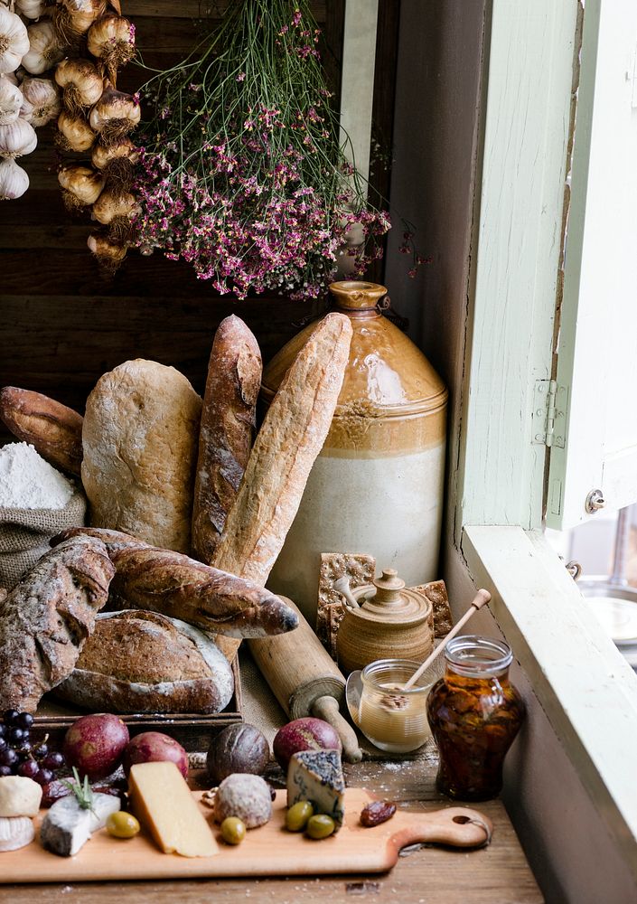 Homemade sourdough bread food photography recipe idea