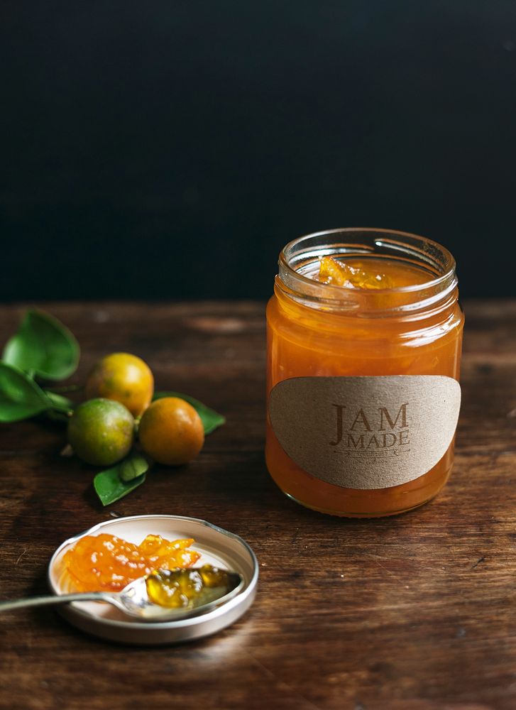 Homemade orange jam in a jar