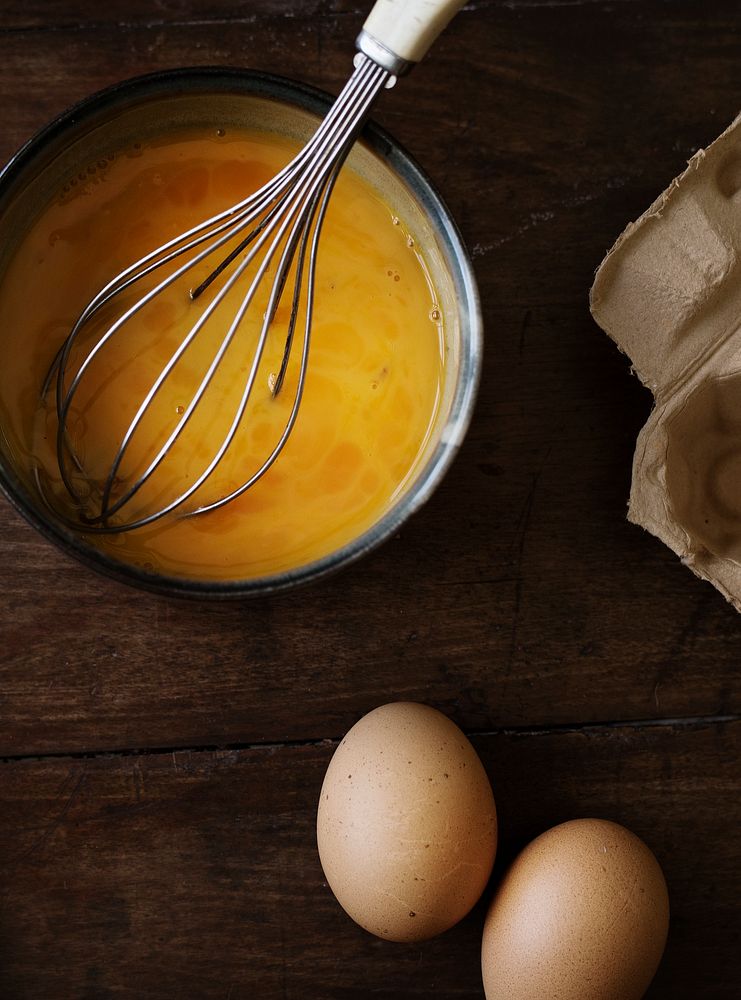 Beaten eggs food photography recipe idea