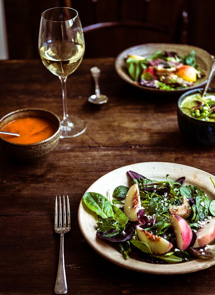Vegetarian dining at a restaurant food photography recipe idea