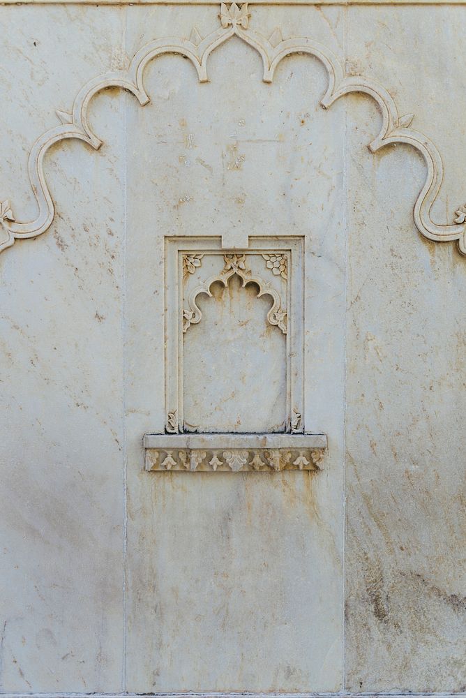 White marble interior design of City Palace in Udaipur Rajasthan, India