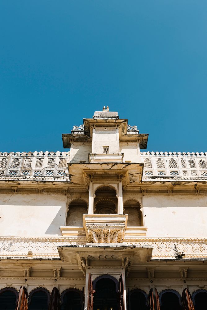 Architecture of City Palace in Udaipur Rajasthan, India