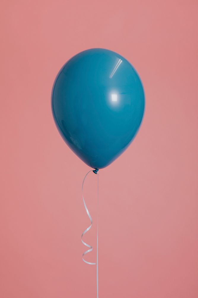 Blue single balloon with a string