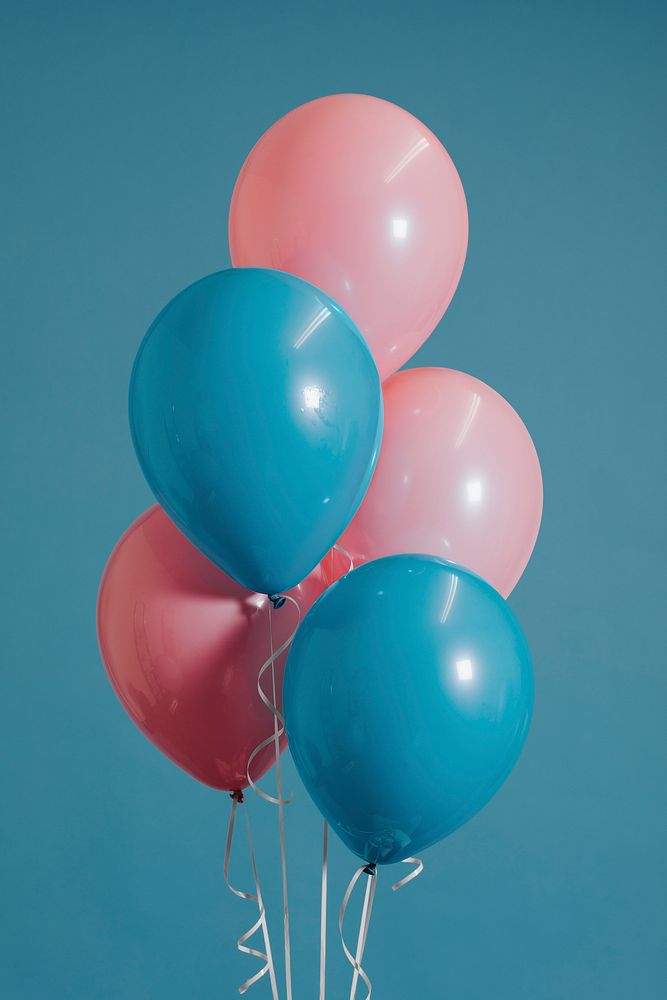 Pastel pink and blue balloons