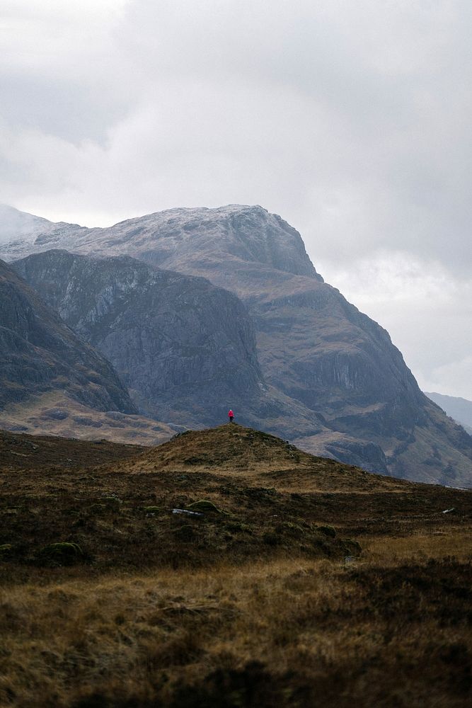 Woman trekking at Glen Etive, Scotland