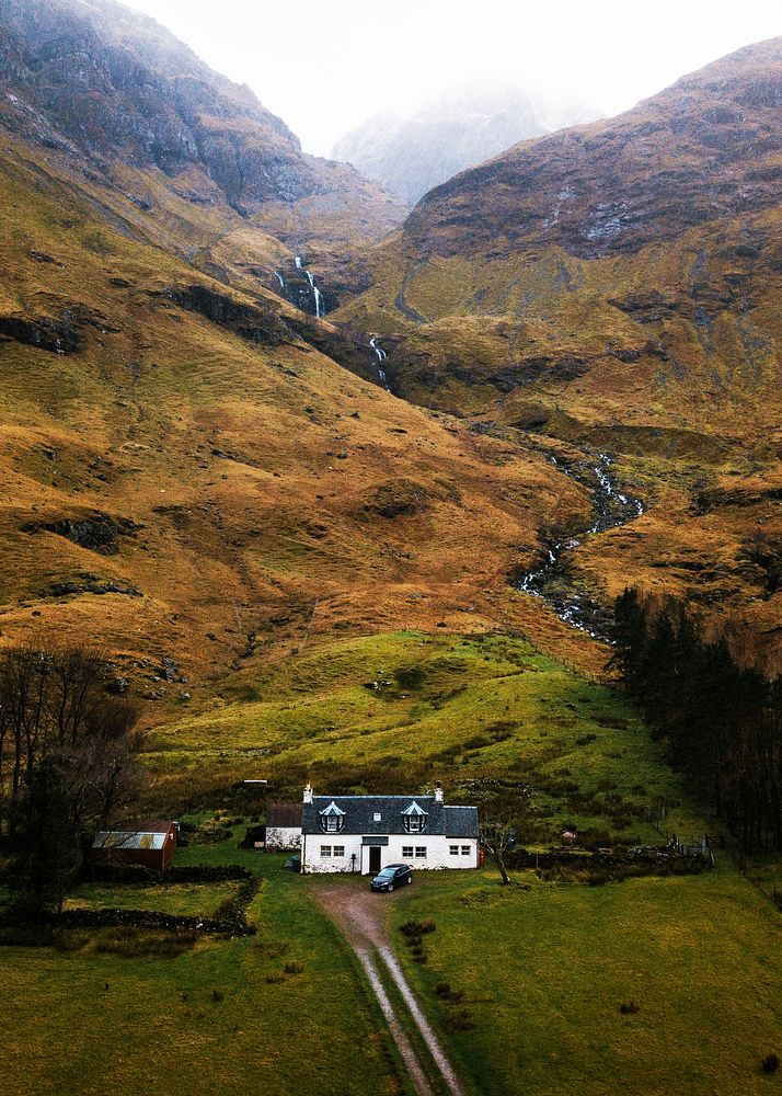 Cottage at Glen Etive, Scotland | Premium Photo - rawpixel