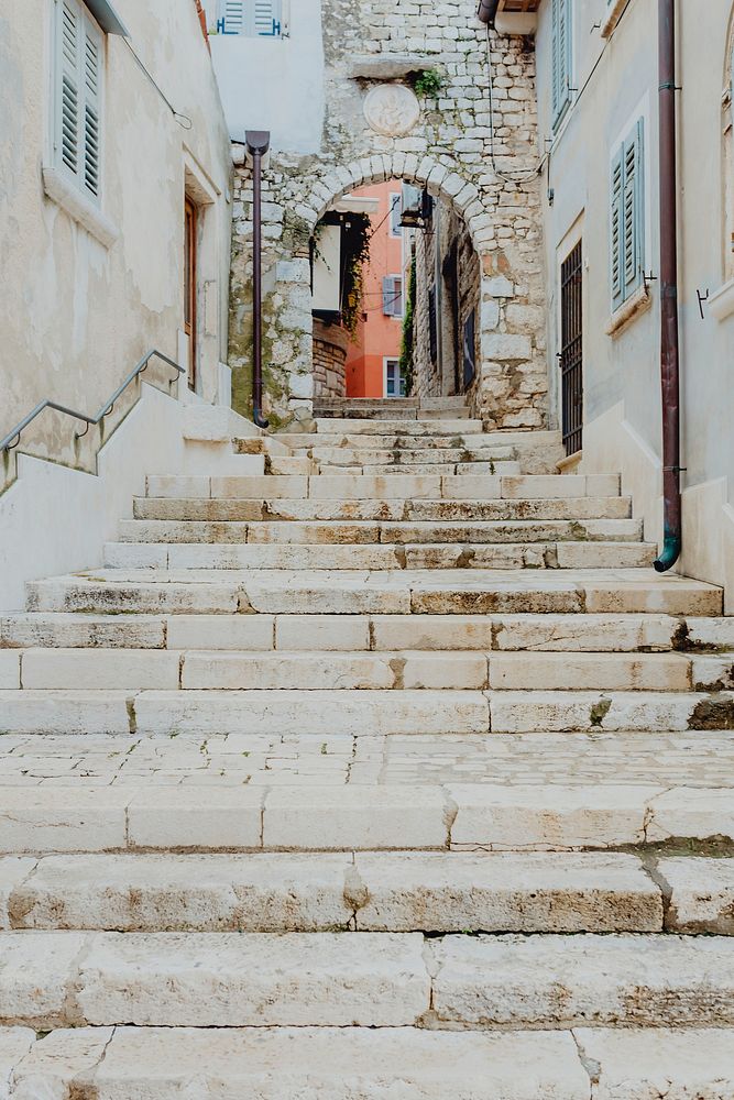 Narrow stone steps in Croatia
