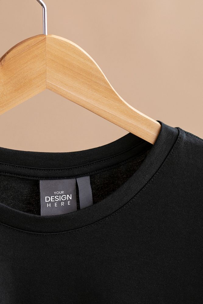 Black shirt in a hanger mockup