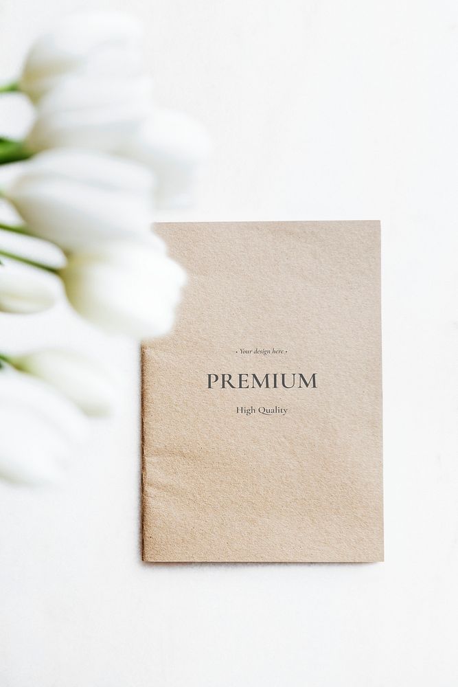 Your premium design here and white tulip mockup