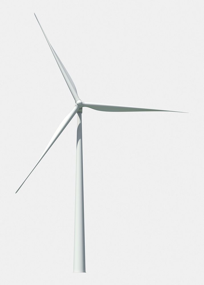 3D rendering wind turbine, sustainable environment psd