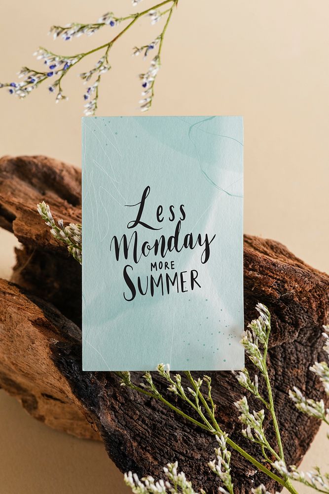 Less Monday more summer card mockup