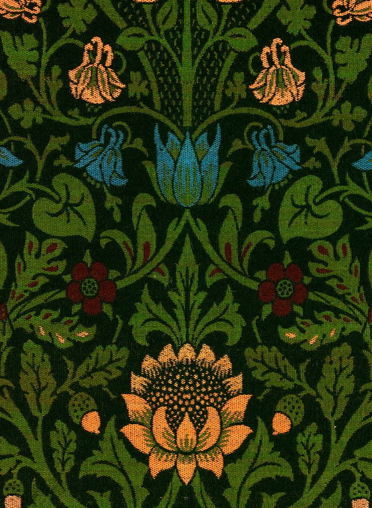 William Morris's (1834-1896) Violet and Columbine famous pattern. Original from The MET Museum. Digitally enhanced by…