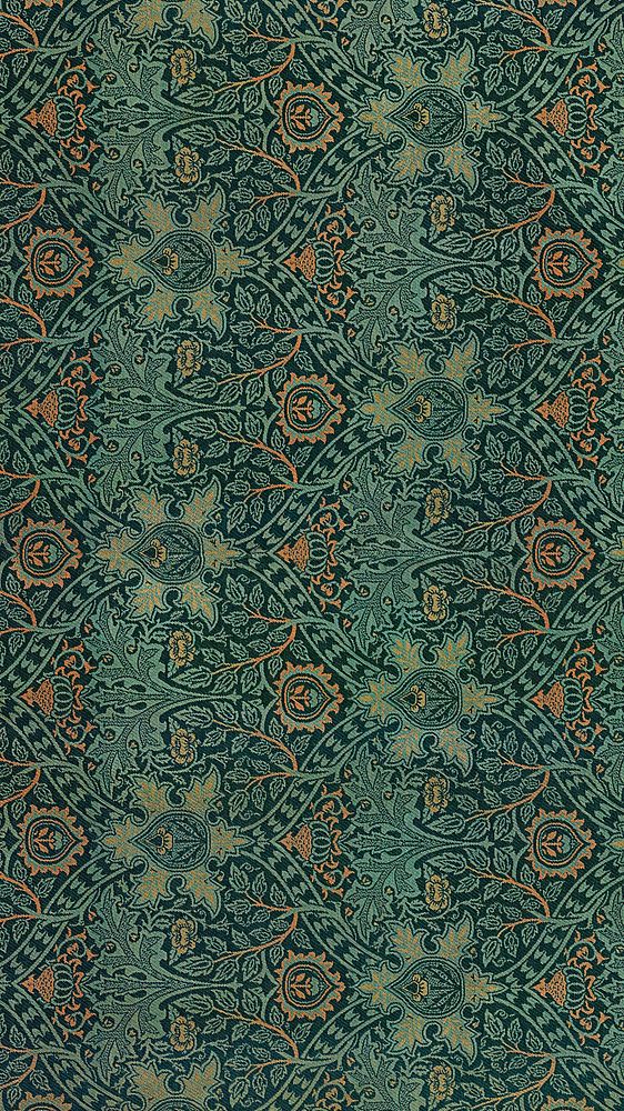William Morris pattern phone wallpaper, Ispahan mobile background