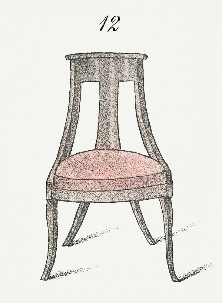 Vintage hand draw chair design element