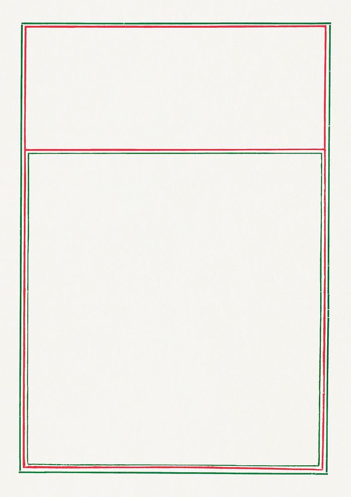 Vintage rectangle green and red line frame illustration