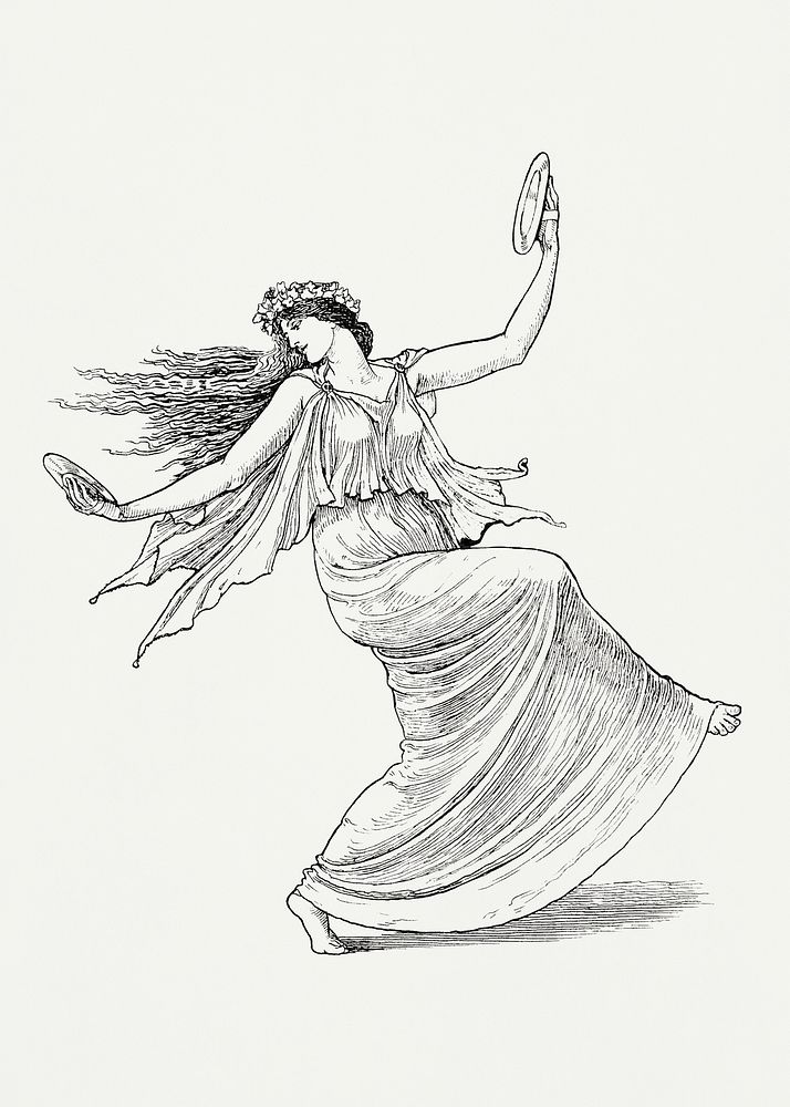 Dancing Nymph (Nymphe Danseuse)(1895) by Walter Crane. Original from The MET Museum. Digitally enhanced by rawpixel.