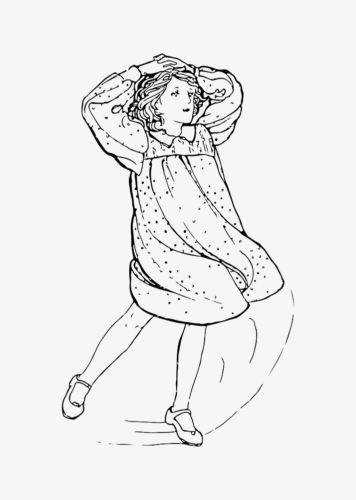 Little girl dancing illustration vector