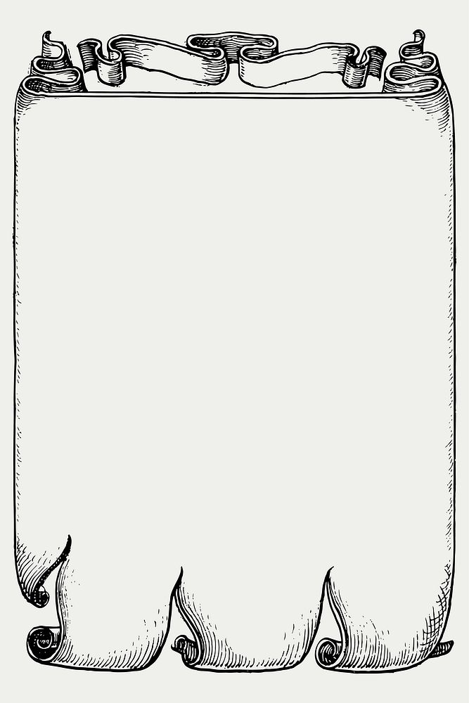 Medieval parchment banner vector black and white 