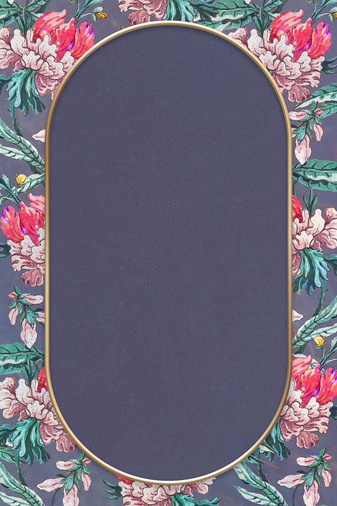 Vintage blooming floral frame design element