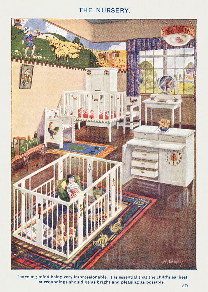 The Nursery from Mrs. Beeton's Book of Household Management. Digitally enhanced from our own 1923 edition. 