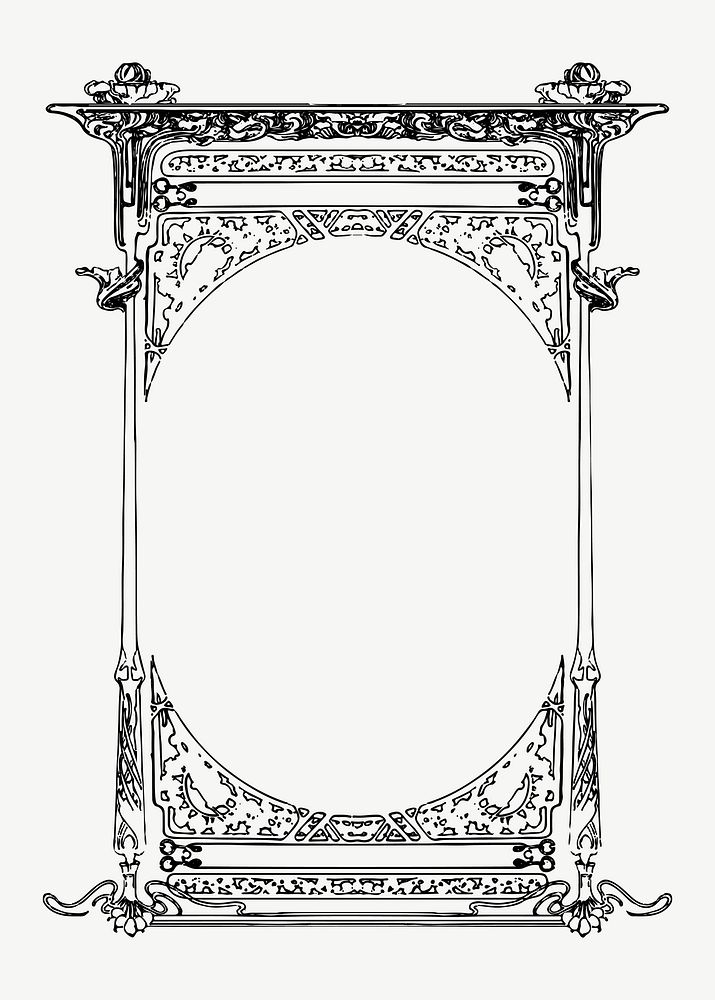 Art nouveau frame vector, remixed from the artworks of Alphonse Maria Mucha
