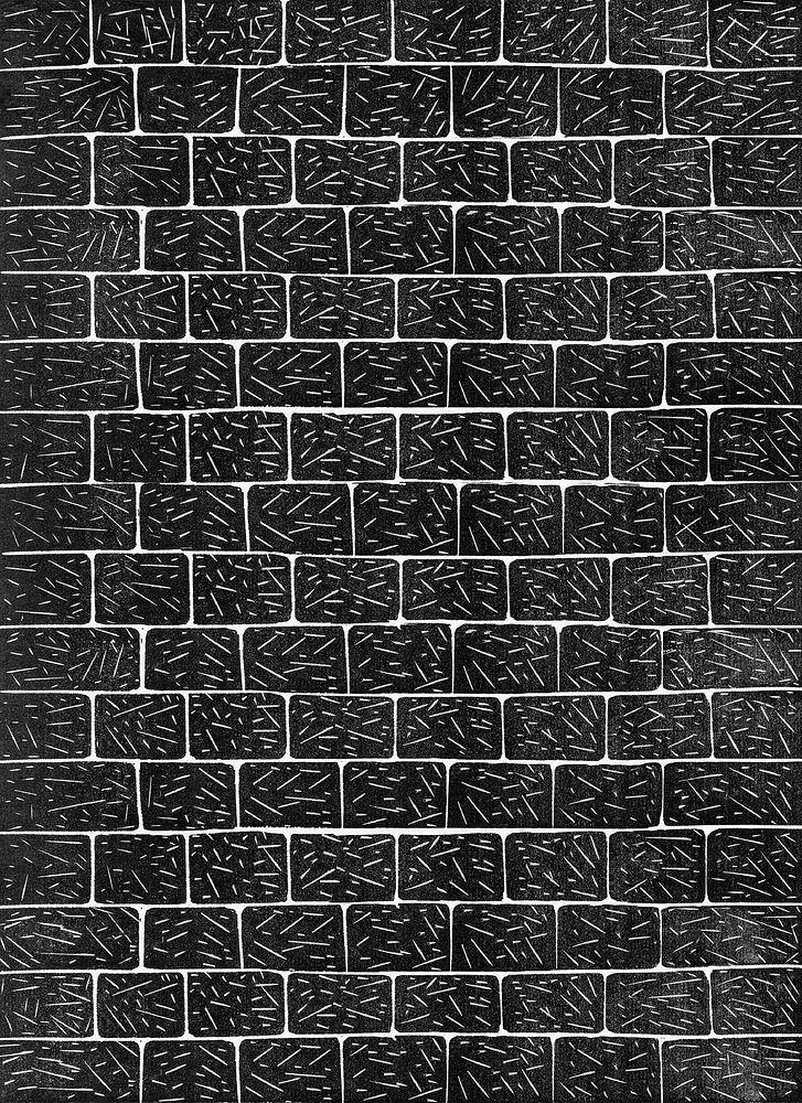 Black vintage brick wall pattern background, remix from artworks by Samuel Jessurun de Mesquita
