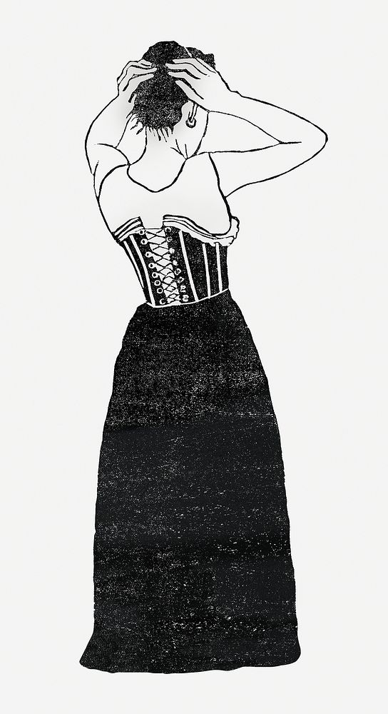 Vintage woman hairdressing art print, remix from artworks by Samuel Jessurun de Mesquita