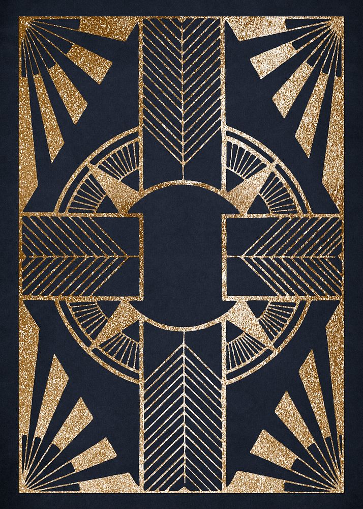 Psd vintage gold gatsby circle cross pattern, remix from artworks by Samuel Jessurun de Mesquita