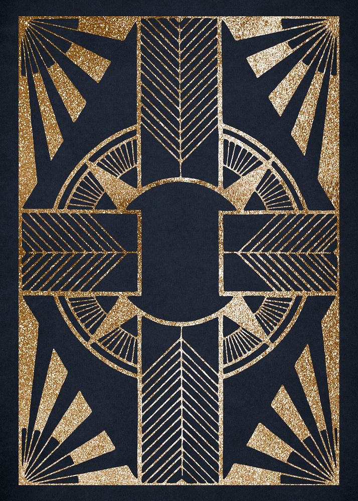Vintage gold gatsby circle cross pattern, remix from artworks by Samuel Jessurun de Mesquita