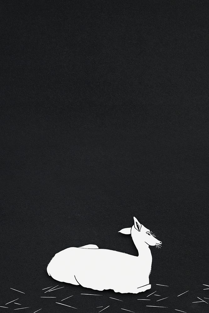 Vintage stag animal art print background, remix from artworks by Samuel Jessurun de Mesquita
