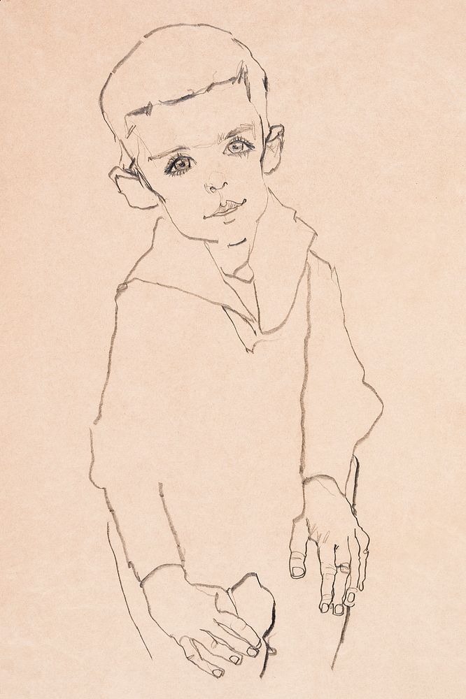 Portrait of Herbert Rainer (1910) by Egon Schiele. Original male line art drawing from The MET museum. Digitally enhanced by…