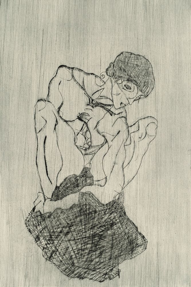 Das Graphische Werk von Egon Schiele (1971) by Egon Schiele. Original female line art drawing from The MET museum. Digitally…