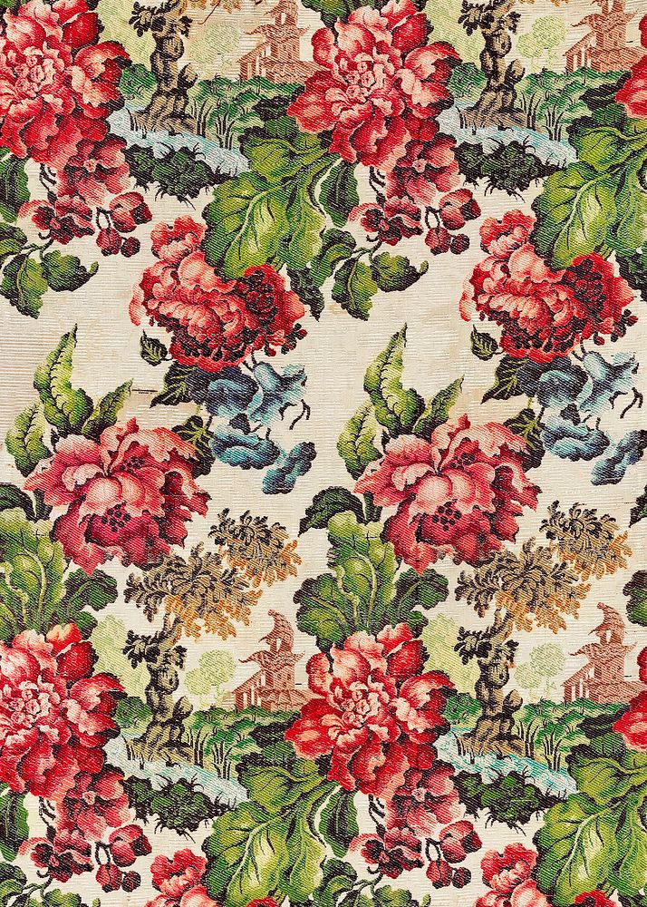 Flower wallpaper (ca. 1735) pattern in high resolution. Original from The Art Institute of Chicago. Digitally enhanced by…