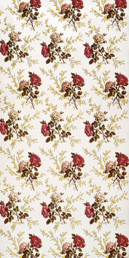 Flower wallpaper (ca. 1860–1880) pattern in high resolution by Mathevon et Bouvard. Original from The Art Institute of…