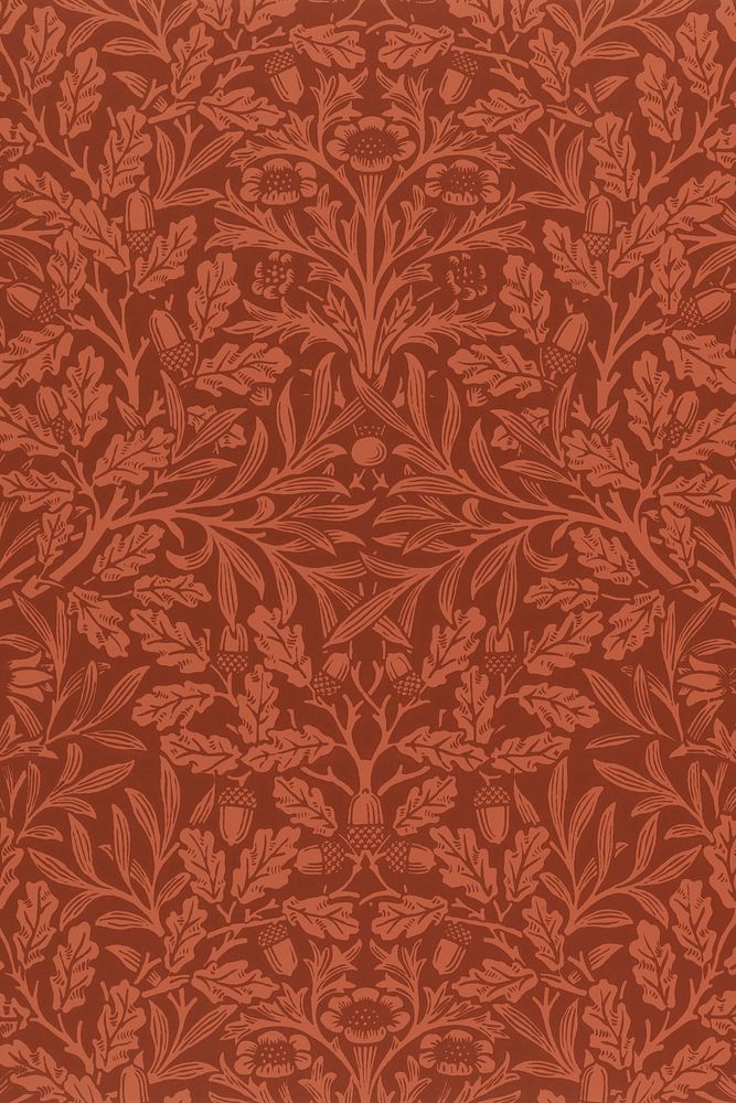 Antique red botanical pattern background image