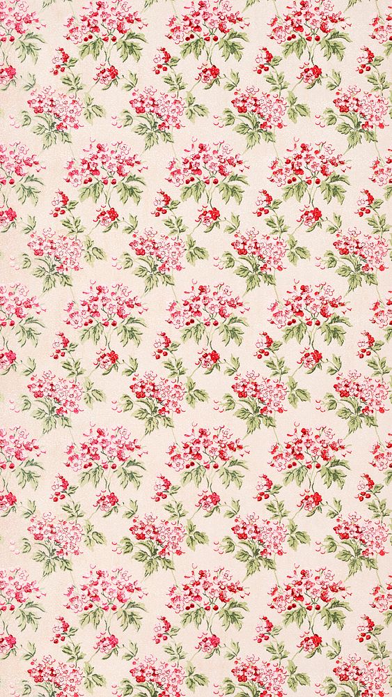 Pink flower wallpaper (ca. 1905&ndash;1915) in high resolution. Original from The Smithsonian. Digitally enhanced by…