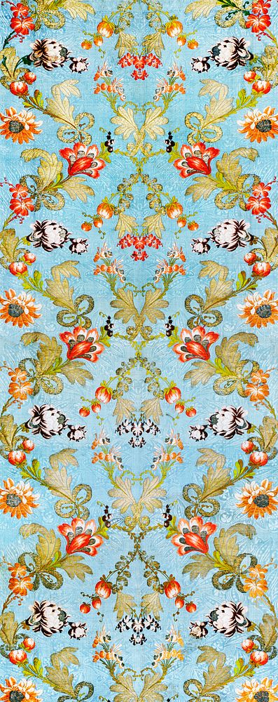 Flower wallpaper (ca. 1725&ndash;1760) pattern in high resolution. Original from the Los Angeles County Museum of Art.…