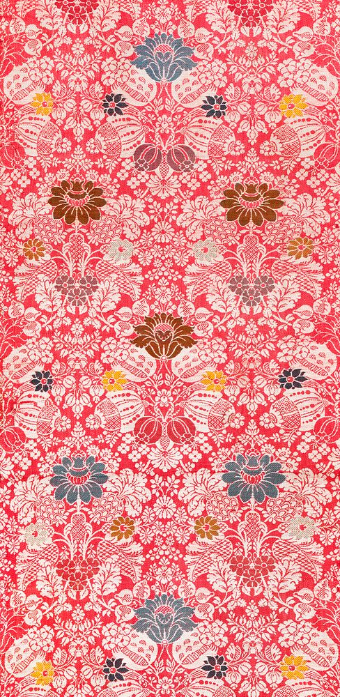 Floral textile panel in high resolution from the mid&ndash;18th century. Original from the Los Angeles County Museum of Art.…